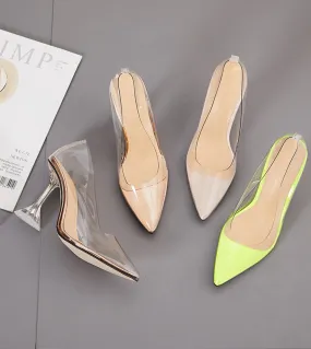 Cute Jelly Sandals High Heels Clear Slippers Women's PVC Sandals