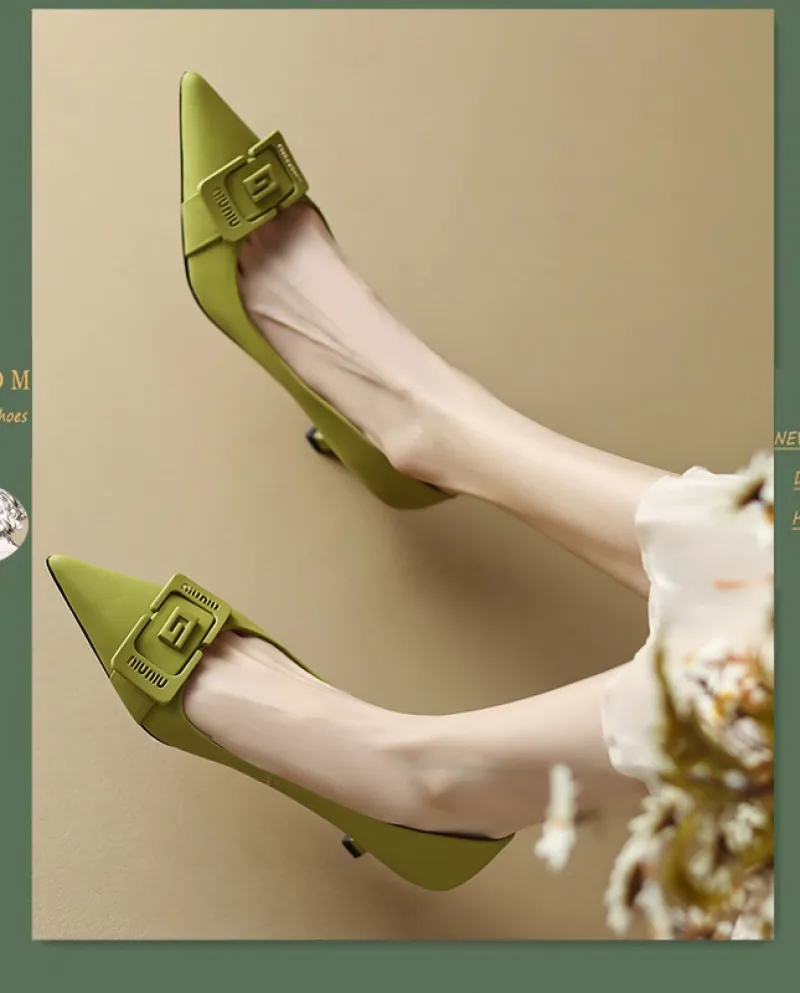 Stylish Spring Stiletto Heels - Women's High Heels Shallow Mouth Single Shoes