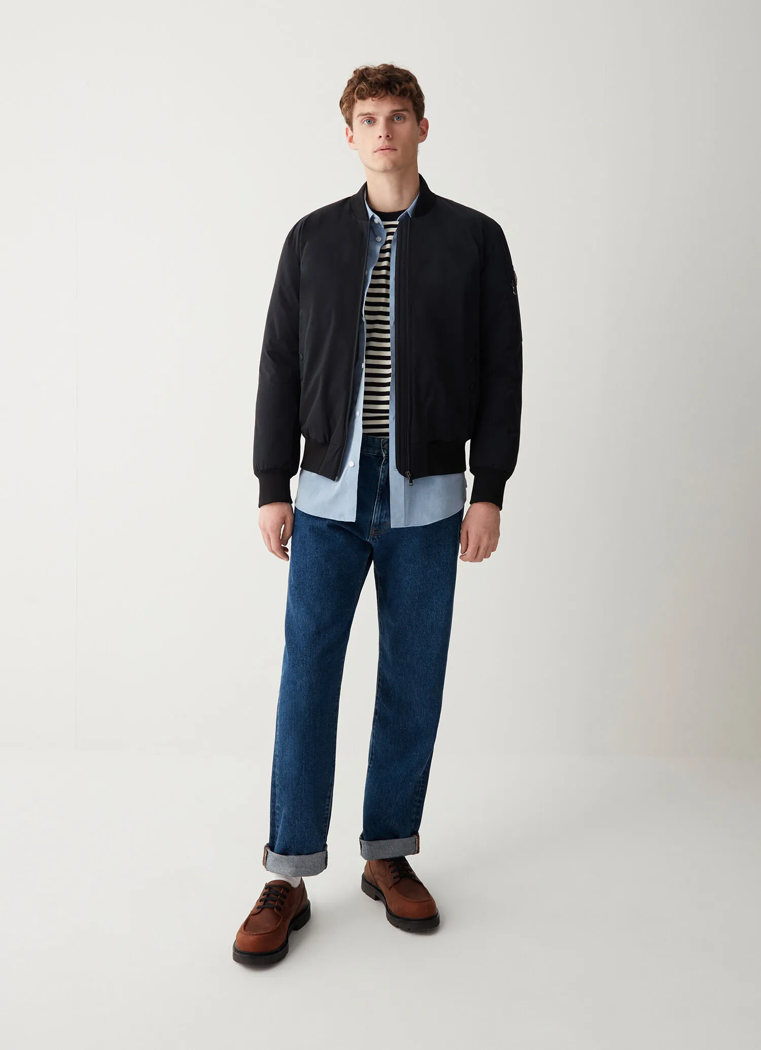 Ribbed sporty bomber