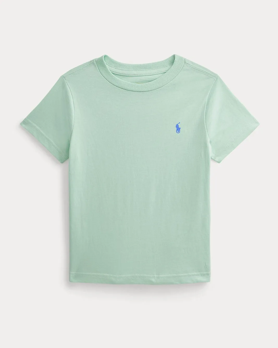 Aqua Green Short Sleeve T-Shirt with Embroidered Royal Blue Pony Logo 2-7 Years